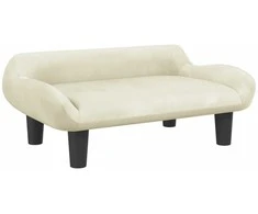 Vaikiška sofa, kreminės spalvos, 70x40x24cm, aksomas