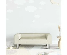 Vaikiška sofa, kreminės spalvos, 70x45x26,5cm, aksomas