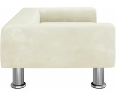 Vaikiška sofa, kreminės spalvos, 70x45x26,5cm, aksomas