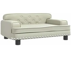 Vaikiška sofa, kreminės spalvos, 70x45x30cm, dirbtinė oda