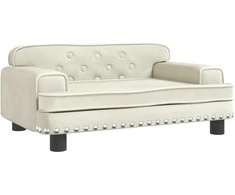 Vaikiška sofa, kreminės spalvos, 70x45x30cm, aksomas