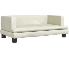 Vaikiška sofa, kreminės spalvos, 80x45x30cm, aksomas