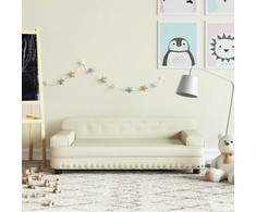 Vaikiška sofa, kreminės spalvos, 90x53x30cm, dirbtinė oda