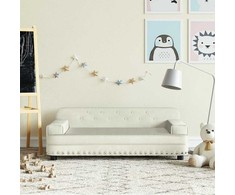 Vaikiška sofa, kreminės spalvos, 90x53x30cm, aksomas