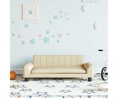 Vaikiška sofa, kreminės spalvos, 90x53x30cm, audinys