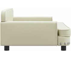 Vaikiška sofa, kreminės spalvos, 90x53x30cm, dirbtinė oda