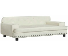 Vaikiška sofa, kreminės spalvos, 90x53x30cm, aksomas
