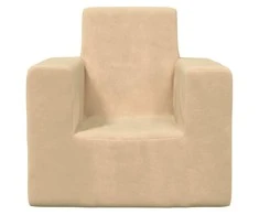 Vaikiška sofa, kreminės spalvos, minkštas pliušas