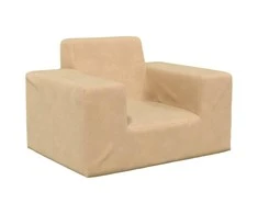Vaikiška sofa, kreminės spalvos, minkštas pliušas