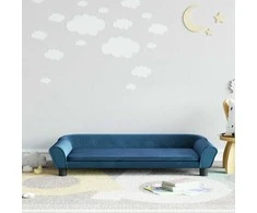 Vaikiška sofa, mėlynos spalvos, 100x50x26cm, aksomas