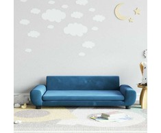 Vaikiška sofa, mėlynos spalvos, 100x54x33cm, aksomas