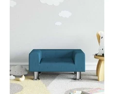 Vaikiška sofa, mėlynos spalvos, 50x40x26,5cm, aksomas