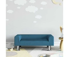Vaikiška sofa, mėlynos spalvos, 70x45x26,5cm, aksomas