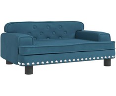 Vaikiška sofa, mėlynos spalvos, 70x45x30cm, aksomas