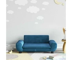 Vaikiška sofa, mėlynos spalvos, 70x45x33cm, aksomas