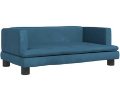 Vaikiška sofa, mėlynos spalvos, 80x45x30cm, aksomas