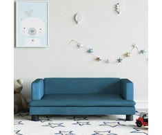 Vaikiška sofa, mėlynos spalvos, 80x45x30cm, aksomas