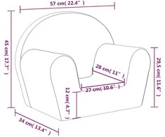 Vaikiška sofa, mėlynos spalvos, minkštas pliušas