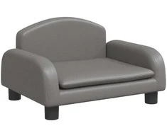 Vaikiška sofa, pilkos spalvos, 50x40x30 cm, dirbtinė oda