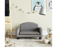 Vaikiška sofa, pilkos spalvos, 50x40x30 cm, dirbtinė oda