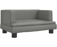 Vaikiška sofa, pilkos spalvos, 60x40x30cm, dirbtinė oda