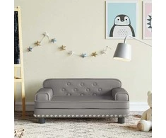Vaikiška sofa, pilkos spalvos, 70x45x30cm, dirbtinė oda