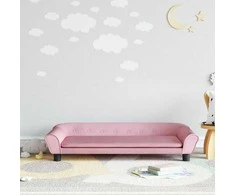 Vaikiška sofa, rožinės spalvos, 100x50x26cm, aksomas