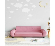 Vaikiška sofa, rožinės spalvos, 100x54x33cm, aksomas