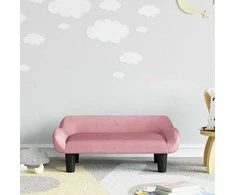 Vaikiška sofa, rožinės spalvos, 70x40x24cm, aksomas