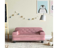 Vaikiška sofa, rožinės spalvos, 70x45x30cm, aksomas