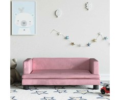 Vaikiška sofa, rožinės spalvos, 80x45x30cm, aksomas