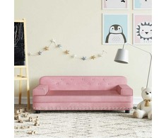 Vaikiška sofa, rožinės spalvos, 90x53x30cm, aksomas