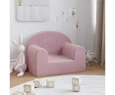 Vaikiška sofa, rožinės spalvos, minkštas pliušas