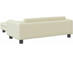 Vaikiška sofa su pakoja, kreminė, 100x50x30cm, dirbtinė oda