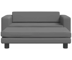 Vaikiška sofa su pakoja, pilka, 100x50x30cm, dirbtinė oda