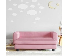 Vaikiška sofa su pakoja, rožinė, 100x50x30cm, aksomas