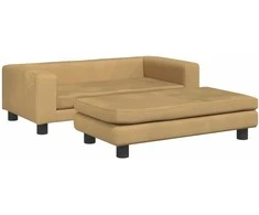 Vaikiška sofa su pakoja, ruda, 100x50x30cm, aksomas