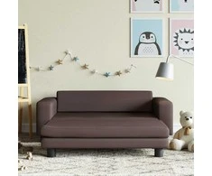 Vaikiška sofa su pakoja, ruda, 100x50x30cm, dirbtinė oda