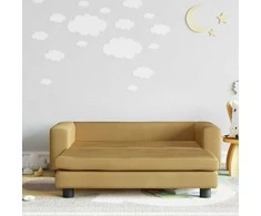 Vaikiška sofa su pakoja, ruda, 100x50x30cm, aksomas
