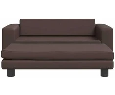 Vaikiška sofa su pakoja, ruda, 100x50x30cm, dirbtinė oda