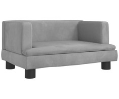 Vaikiška sofa, šviesiai pilkos spalvos, 60x40x30cm, aksomas