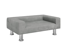 Vaikiška sofa, šviesiai pilkos spalvos, 70x45x26,5cm, aksomas