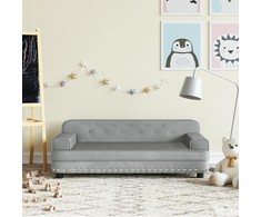 Vaikiška sofa, šviesiai pilkos spalvos, 90x53x30cm, aksomas