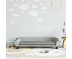 Vaikiška sofa, šviesiai pilkos spalvos, 100x50x26cm, aksomas