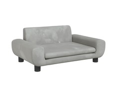 Vaikiška sofa, šviesiai pilkos spalvos, 70x45x33cm, aksomas
