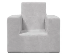 Vaikiška sofa, šviesiai pilkos spalvos, minkštas pliušas