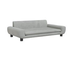 Vaikiška sofa, šviesiai pilkos spalvos, 100x54x33cm, aksomas