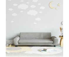 Vaikiška sofa, šviesiai pilkos spalvos, 100x54x33cm, aksomas