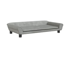 Vaikiška sofa, šviesiai pilkos spalvos, 100x50x26cm, aksomas