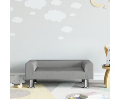 Vaikiška sofa, šviesiai pilkos spalvos, 70x45x26,5cm, aksomas